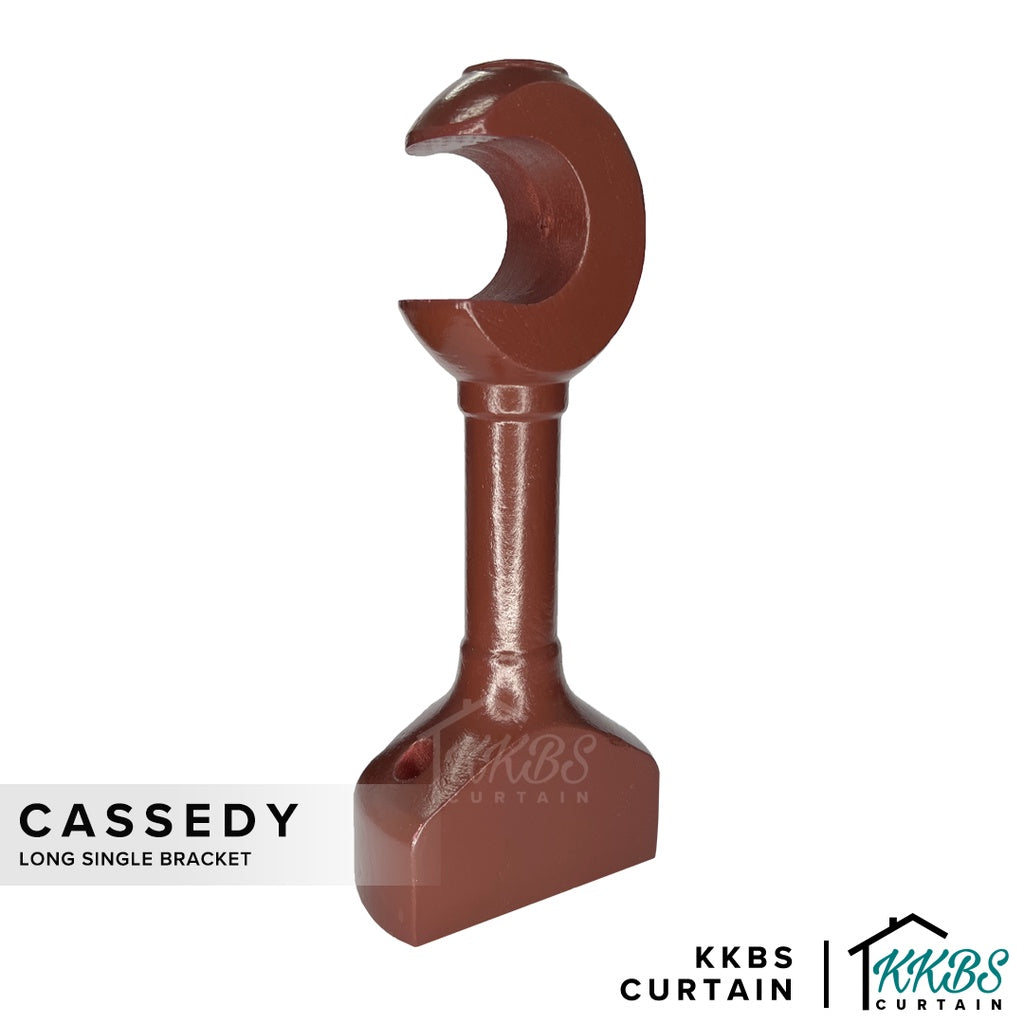 Cassedy 木质窗帘杆长单支架 天然桃花心木色