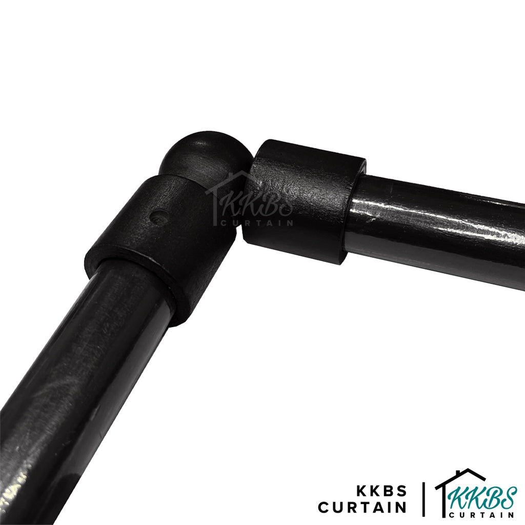 Cassedy Penyambung Rod Langsir Bentuk L Warna Hitam Ebony