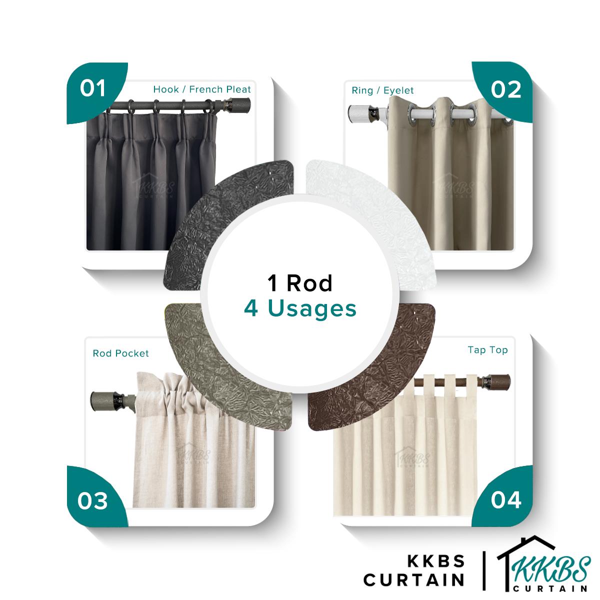 Luxstony Batang Langsir Set Lengkap Single