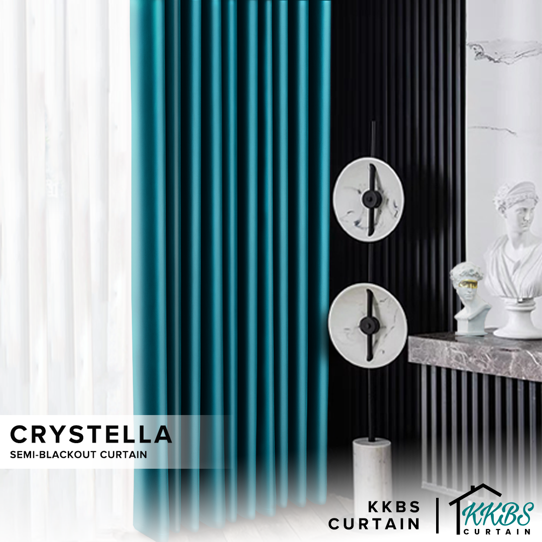 Crystella Langsir Semi Blackout Siap Jahit