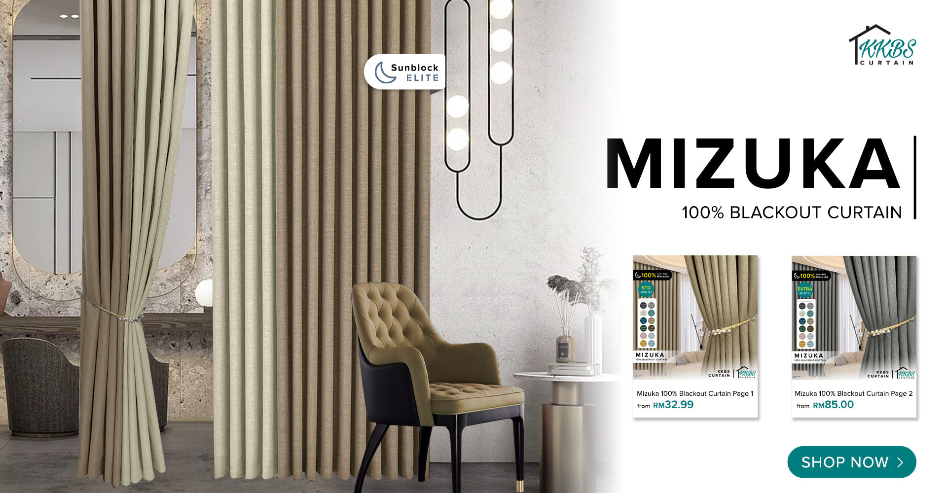 Mizuka 100% Blackout Curtain