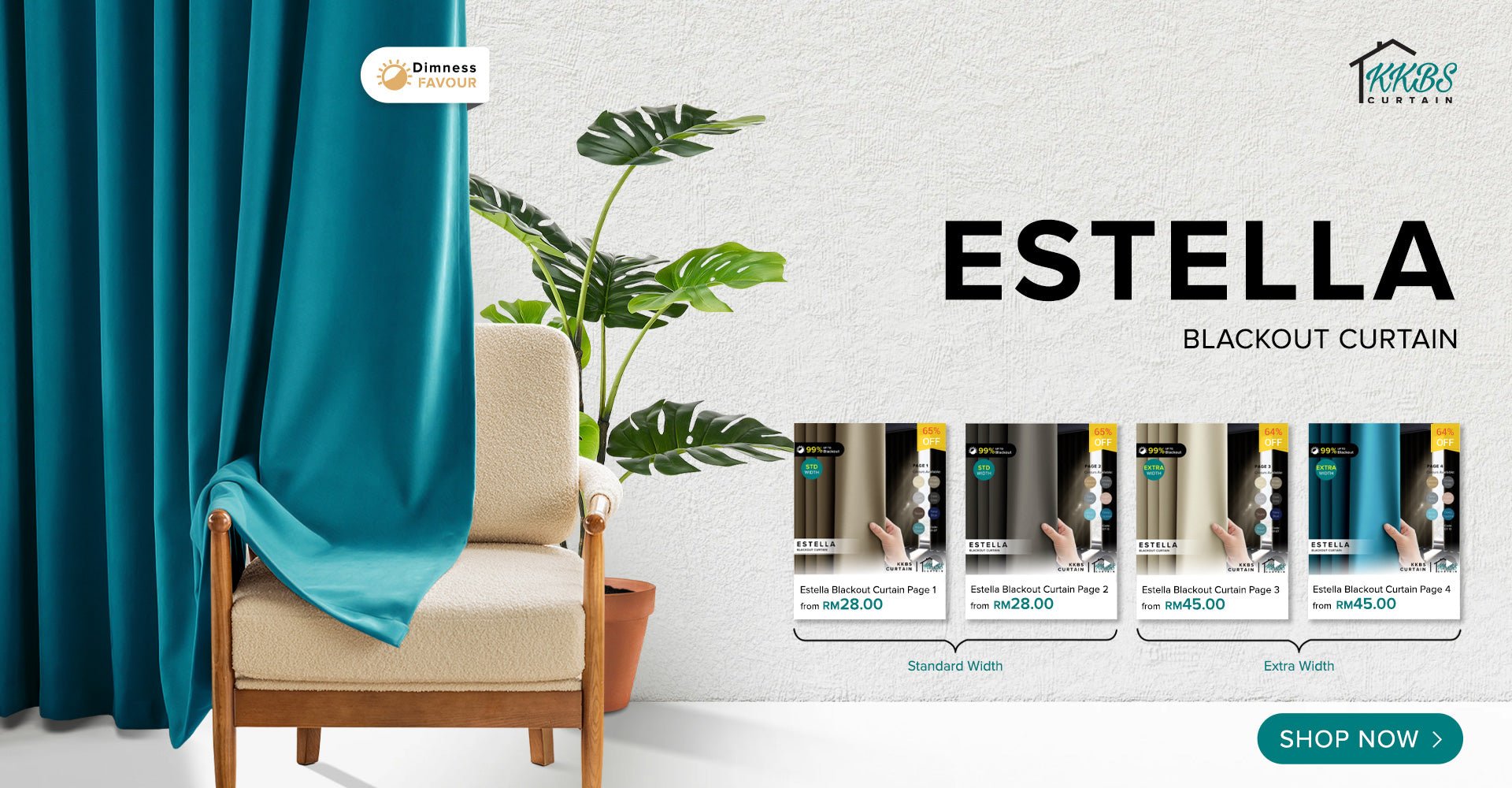 Estella Blackout Curtains - KKBS CURTAIN