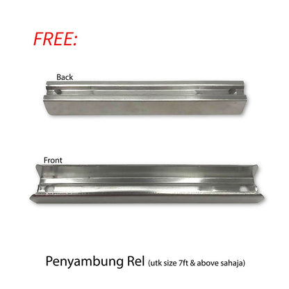 Rel Langsir Aluminium Traludy / Track Double Set Lengkap