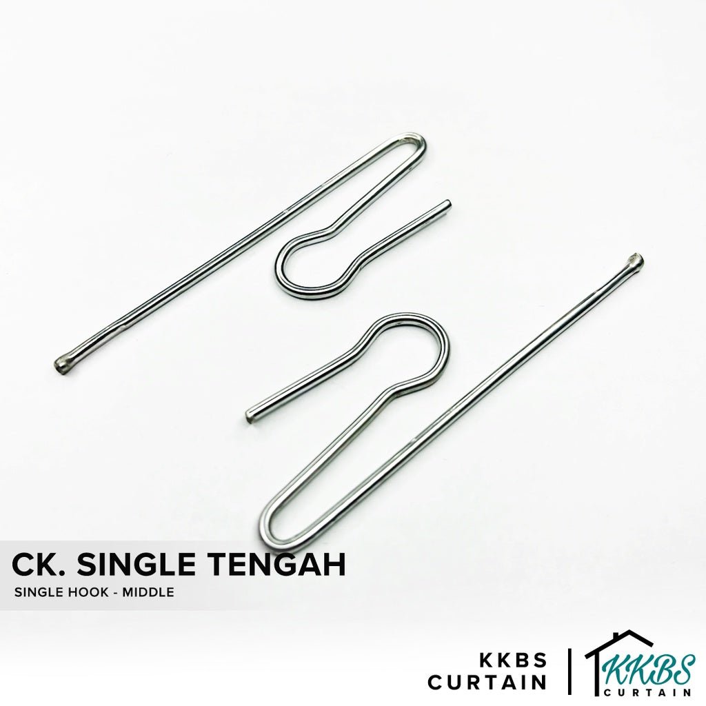 50pcs Singapore Pleat Curtain Single Hook Middle Hook - KKBS CURTAIN