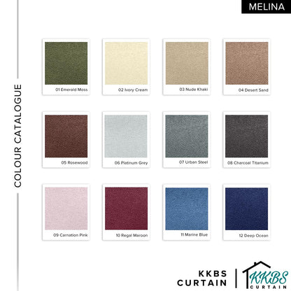 Melina 90-98% Blackout Curtain Ready Made Hook &amp; Eyelet - Extra Width
