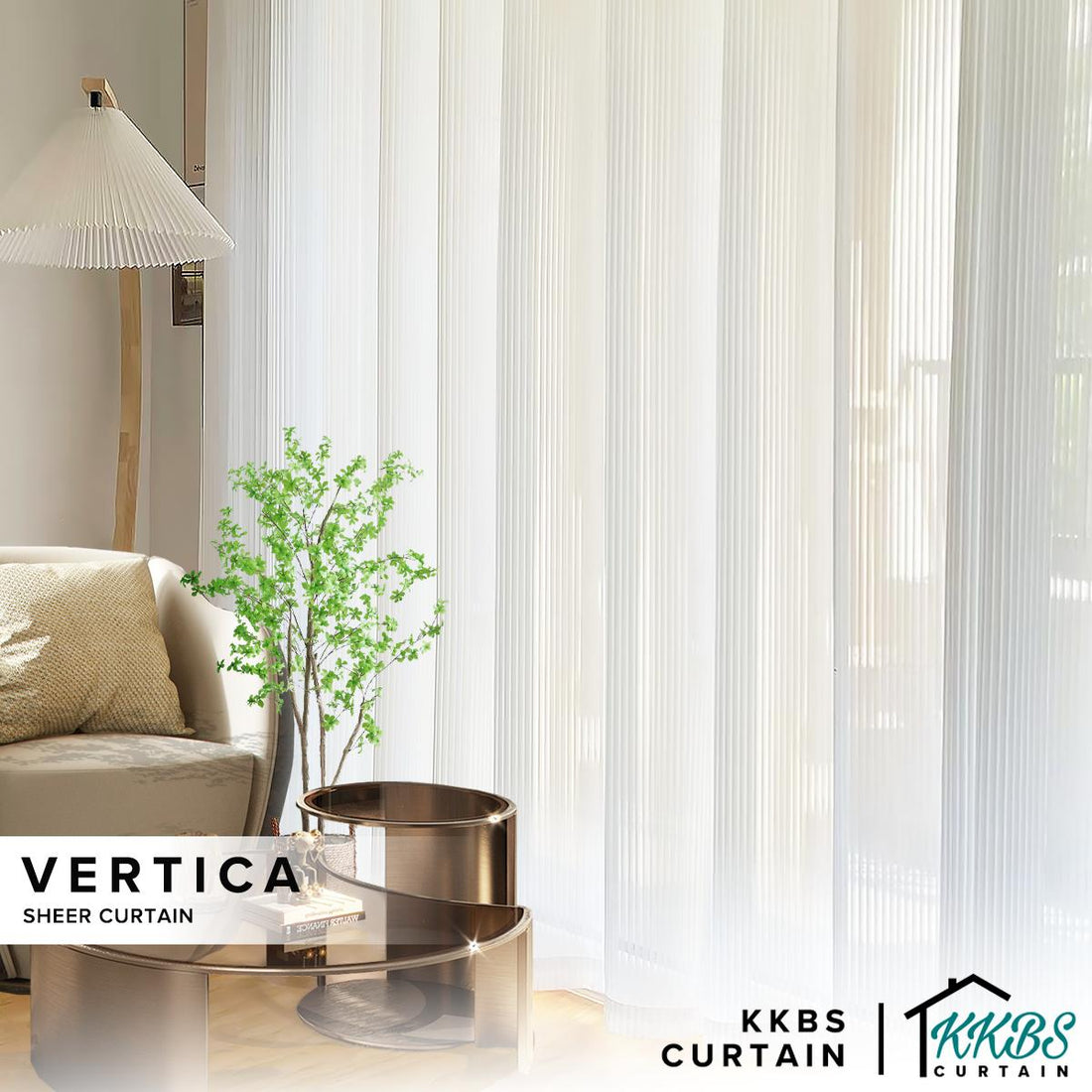 Vertica Langsir Sheer Siap Jahit