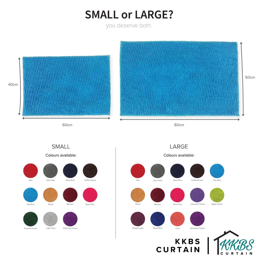 Chenille Microfiber Floor Mat Door Mat Plain Colour