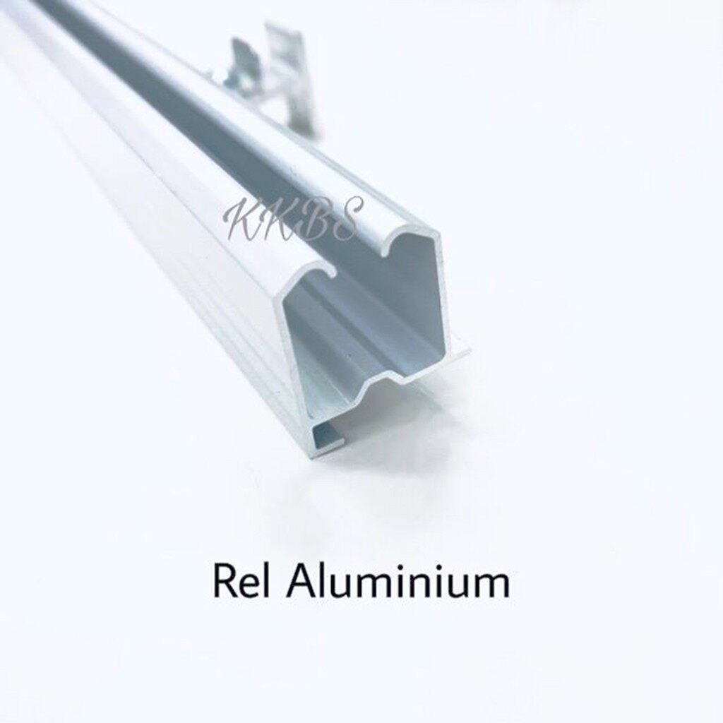 Rel Tirai Aluminium Traludy / Track Double Set Lengkap