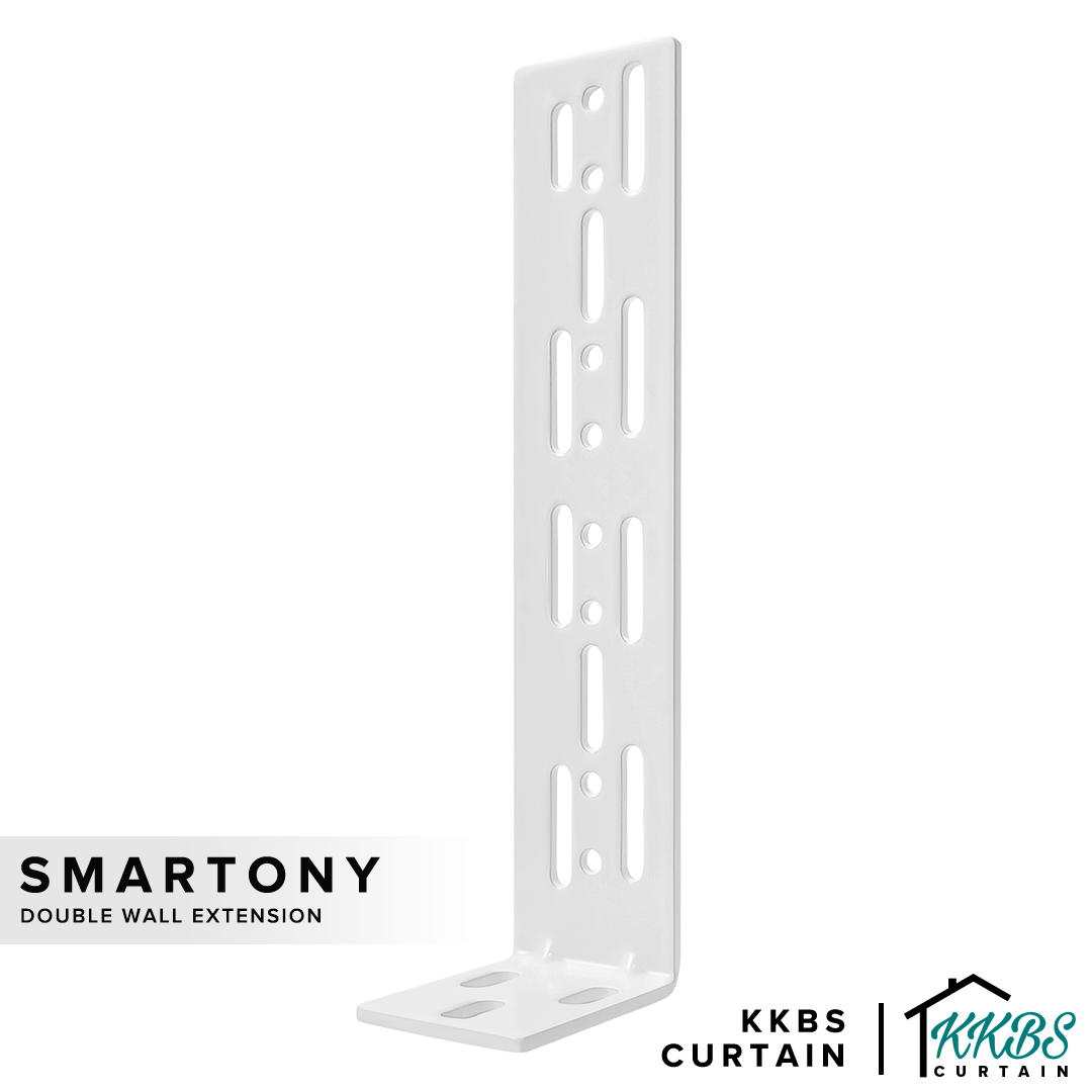 Smartony Motorized Wi-Fi Curtain Track Double Wall Extension Bracket