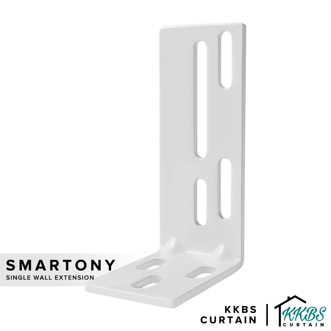 Smartony Motorized Wi-Fi Curtain Track Single Wall Extension Bracket