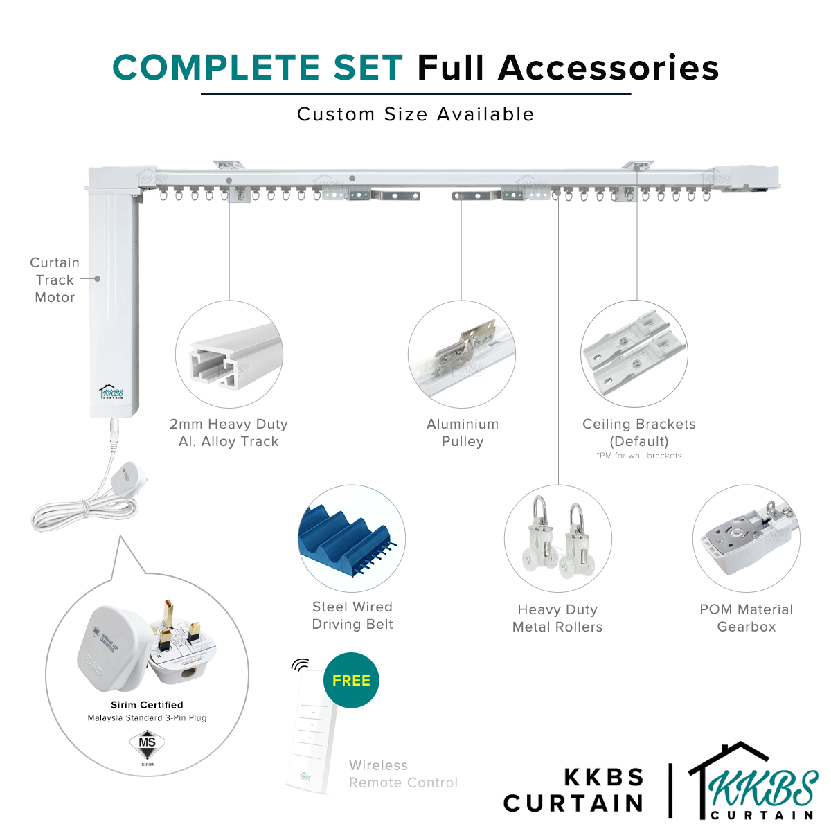 Smartony Motorised Curtain Track Wi-Fi / ZigBee Complete Set