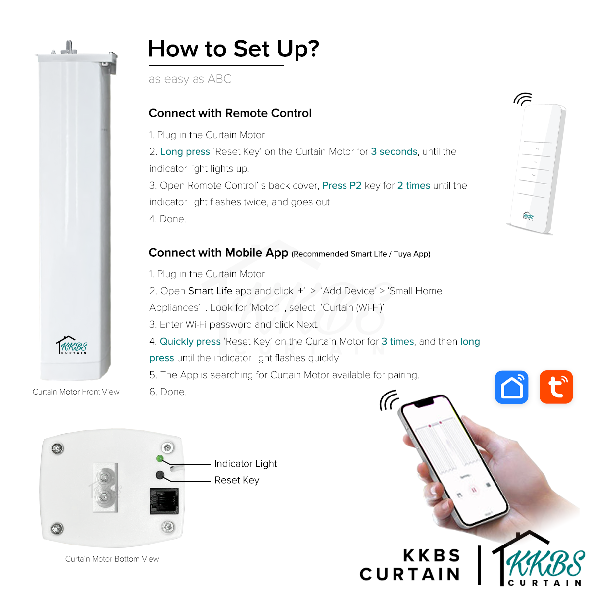 Smartony Motorised Curtain Track Wi-Fi / ZigBee Complete Set