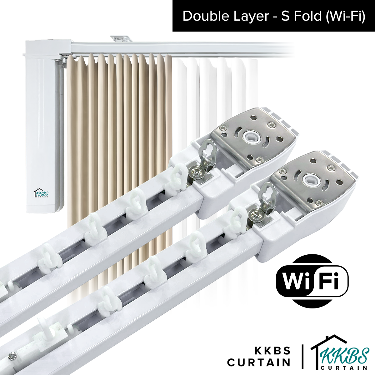 Set Lengkap Wi-Fi Track Tirai Bermotor Smartony / Motor ZigBee