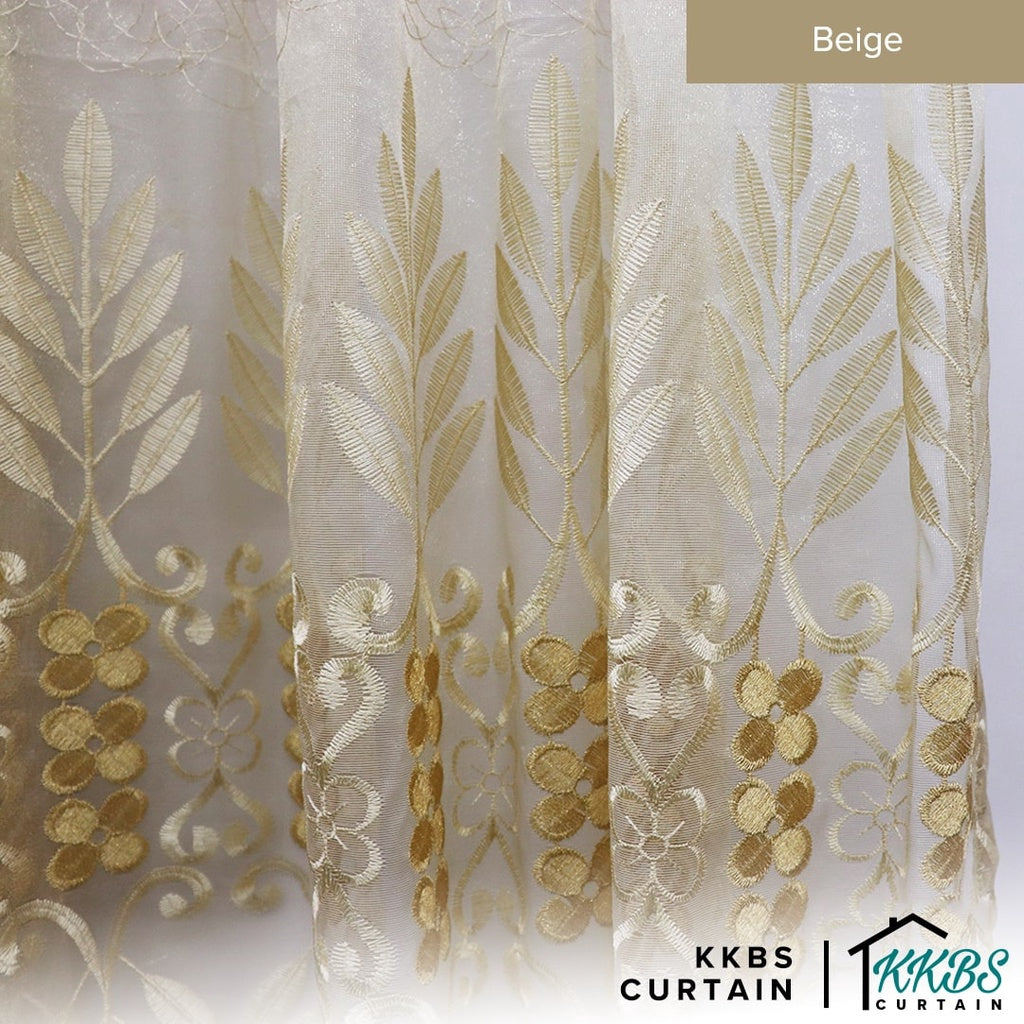 KKBS CURTAIN Begonia Langsir Sheer/Net Siap Jahit Cangkuk &amp; Ring (Begonia Sheer Tulle Day Curtain Ready Stock/Readymade)