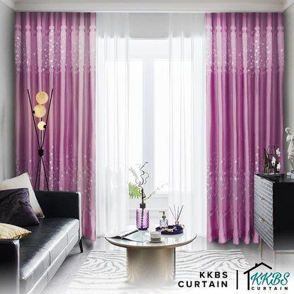 [BUY 1 FREE 1]  Lavinia Semi Blackout Curtain Ready Made