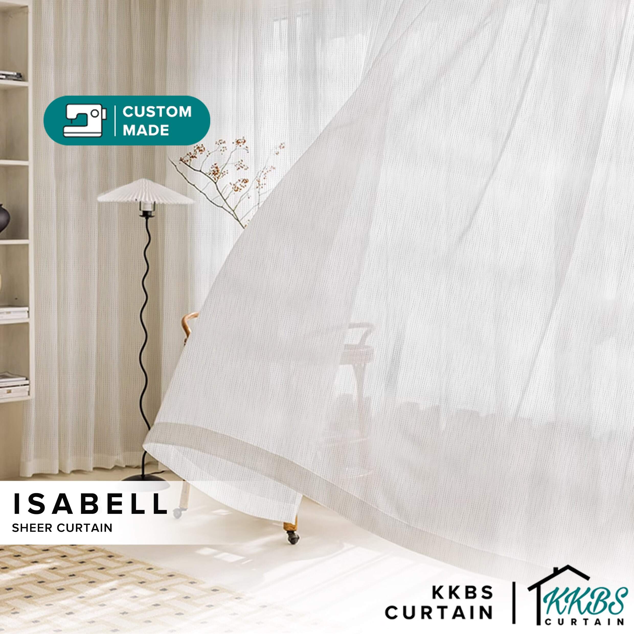 Isabell Sheer Curtain Custom Made French Pleat / Eyelet / S Fold