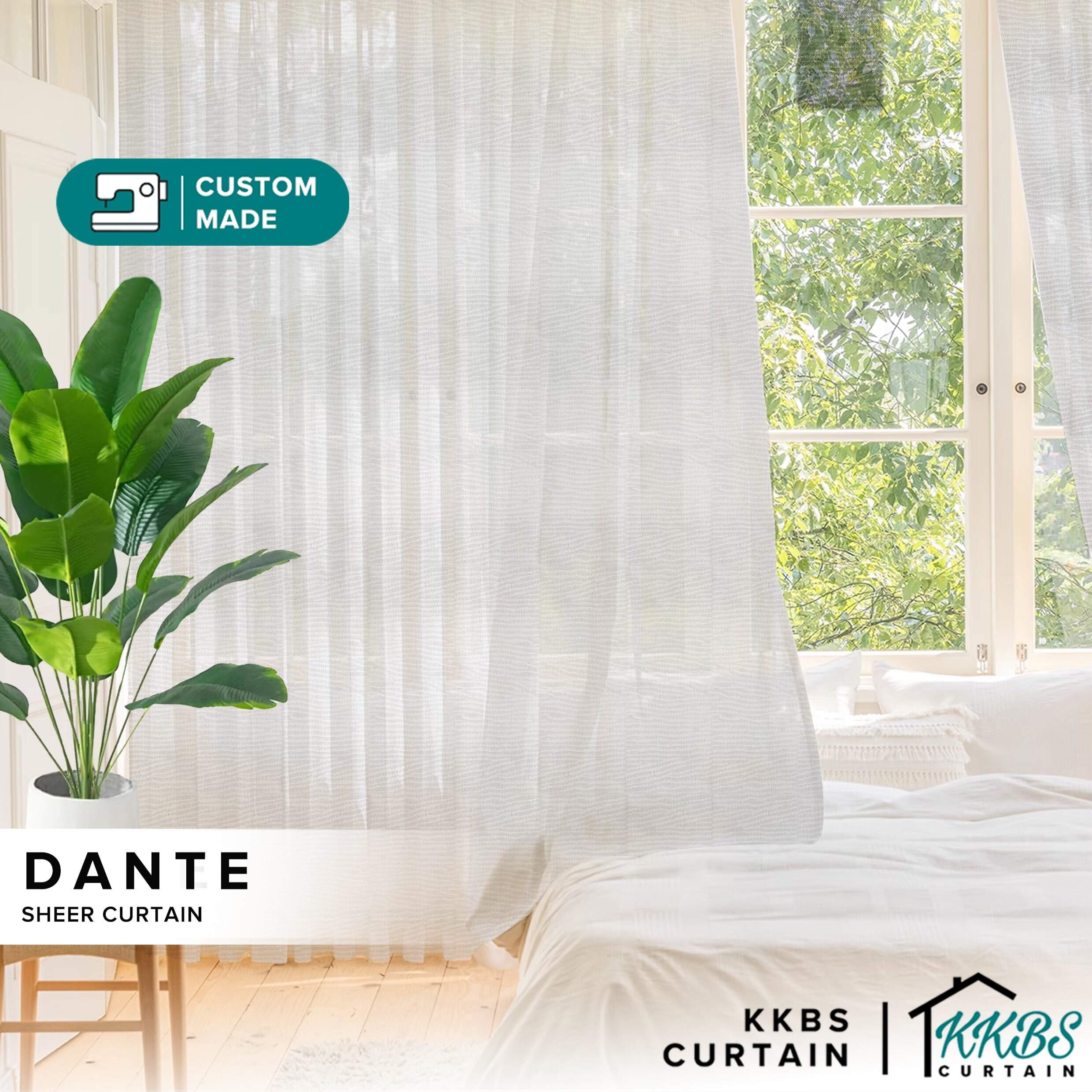 Dante Sheer Curtain Custom Made French Pleat / Eyelet / S Fold