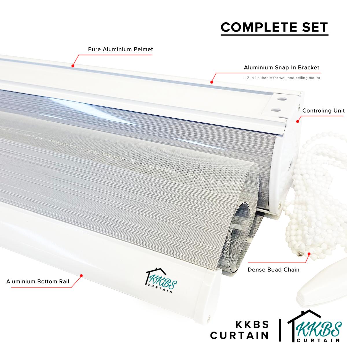 Isidro 100% Blackout Zebra Blinds Dibuat Tersuai