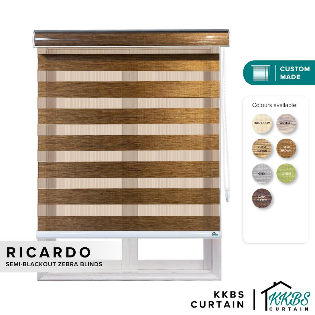 Ricardo Semi - Blackout Zebra Blinds Custom Made