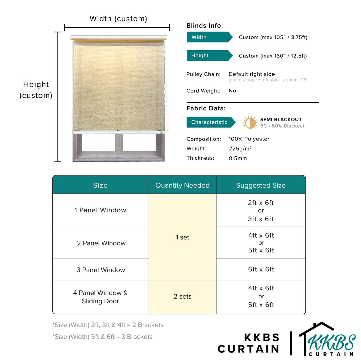 Aurelio Semi - Blackout Roller Blinds Custom Made