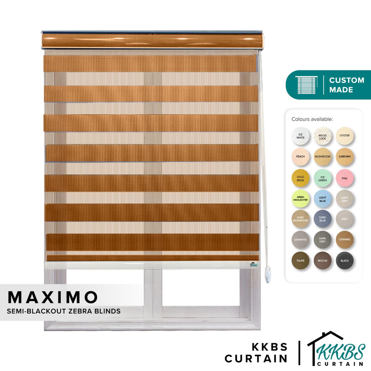 Maximo Semi - Blackout Zebra Blinds Custom Made