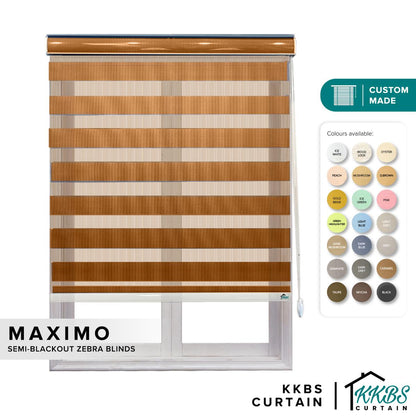 Maximo Semi - Blackout Zebra Blinds Custom Made