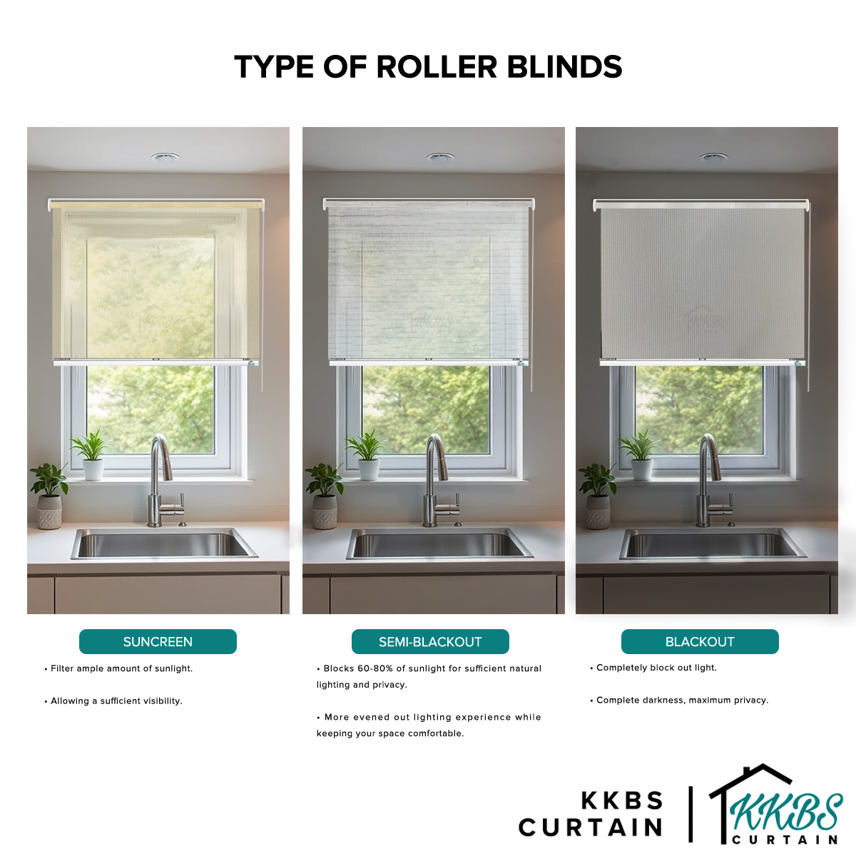 Callisto 100% Blackout Roller Blinds Custom Made