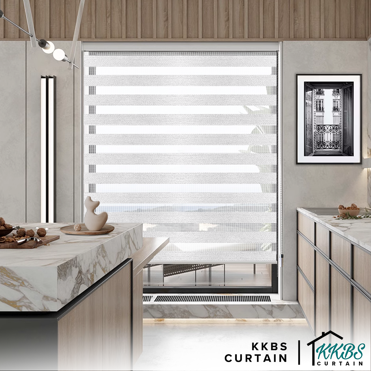 Harano 100% Blackout Zebra Blinds Dibuat Tersuai