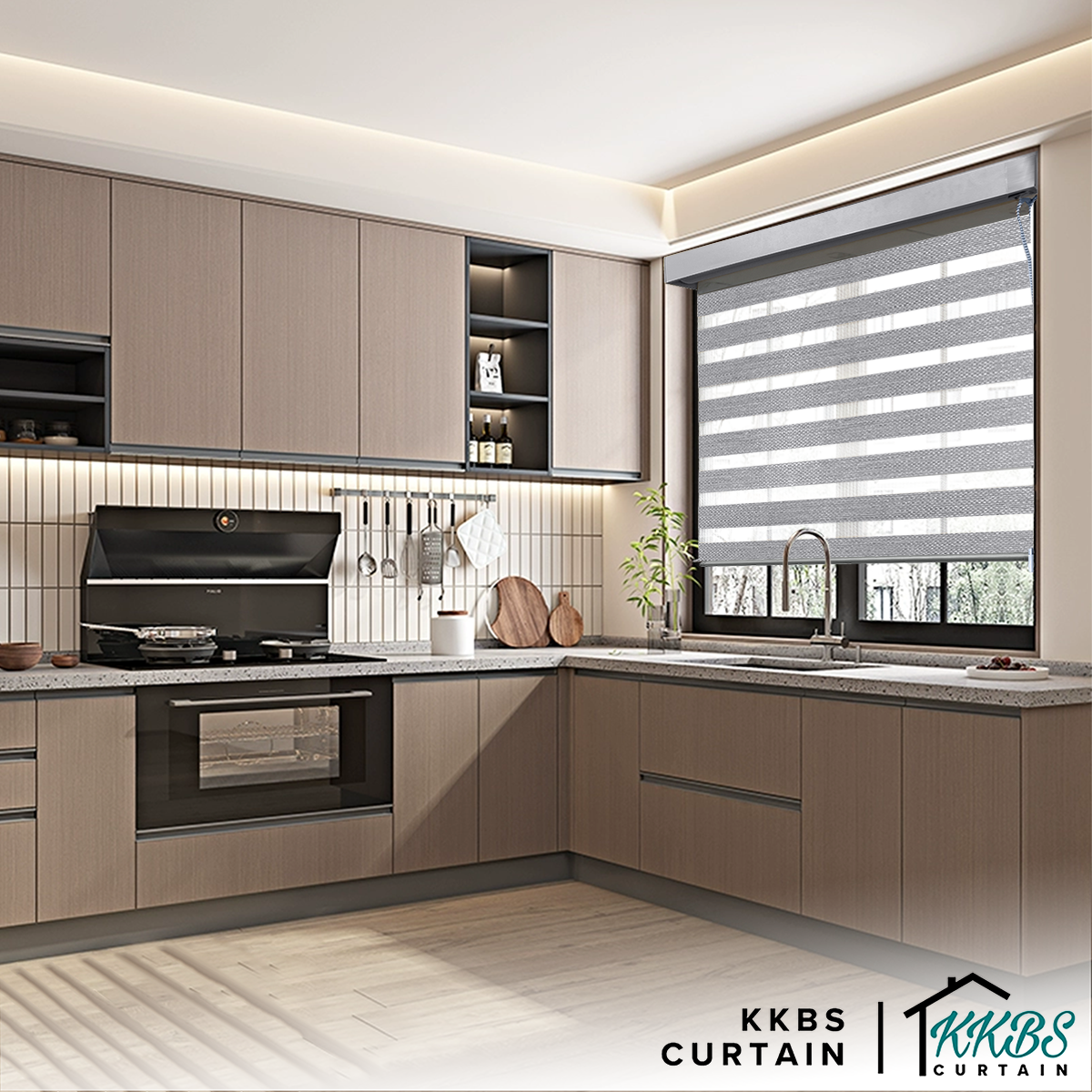 Harano 100% Blackout Zebra Blinds Dibuat Tersuai