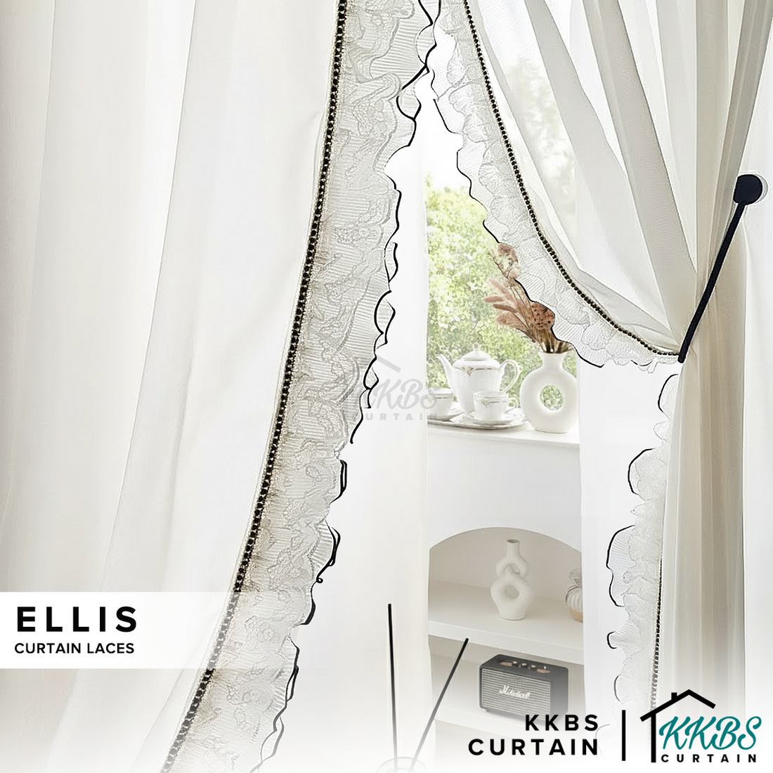 Ellis Curtain Laces Cut by Metre
