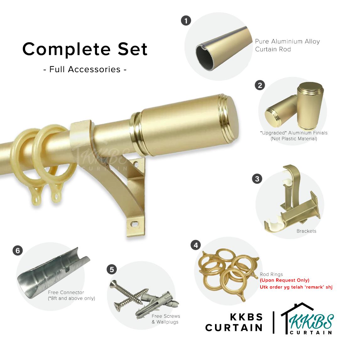 Set Lengkap Rod Langsir Morandy Berganda