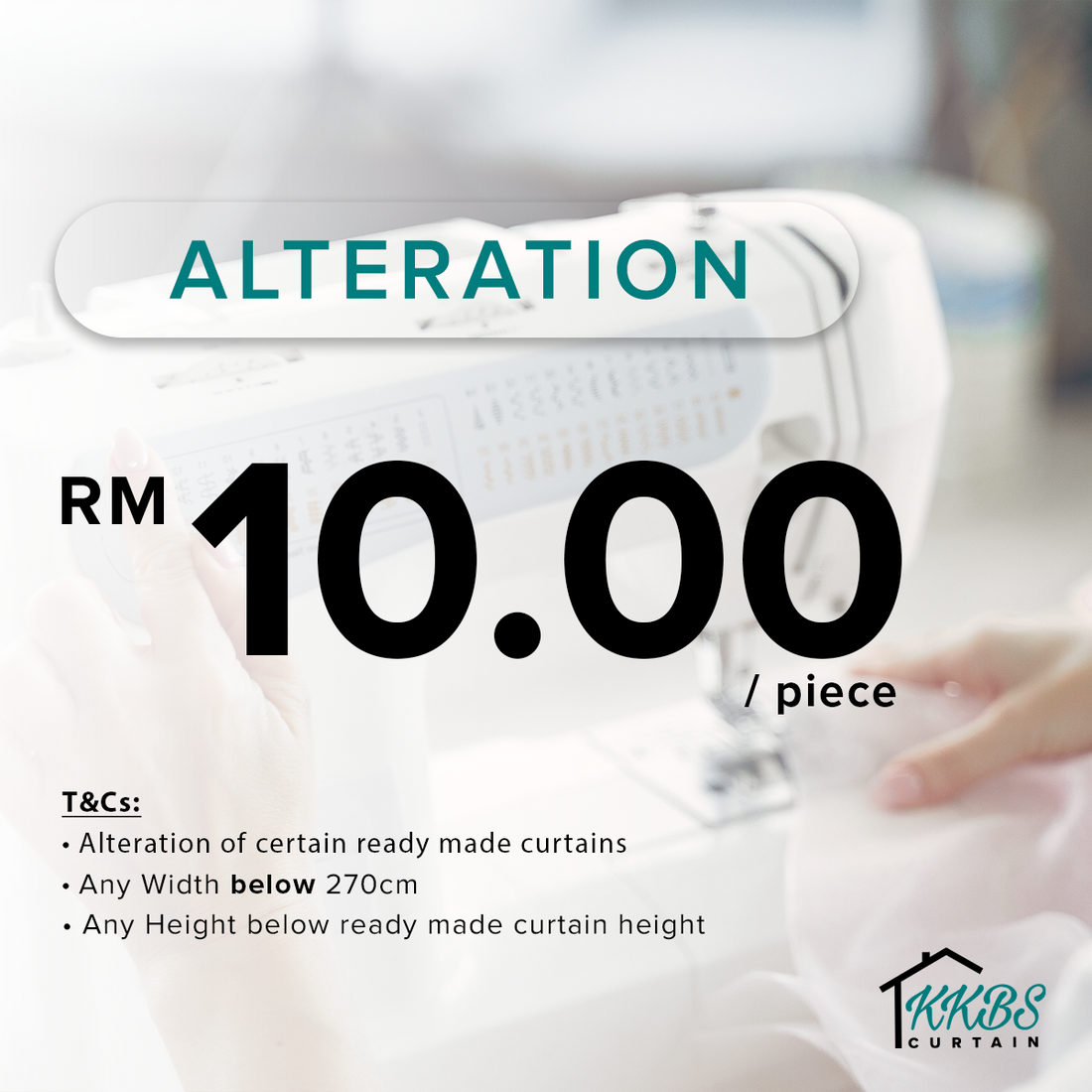 Alteration Fee for Ready Made Curtains