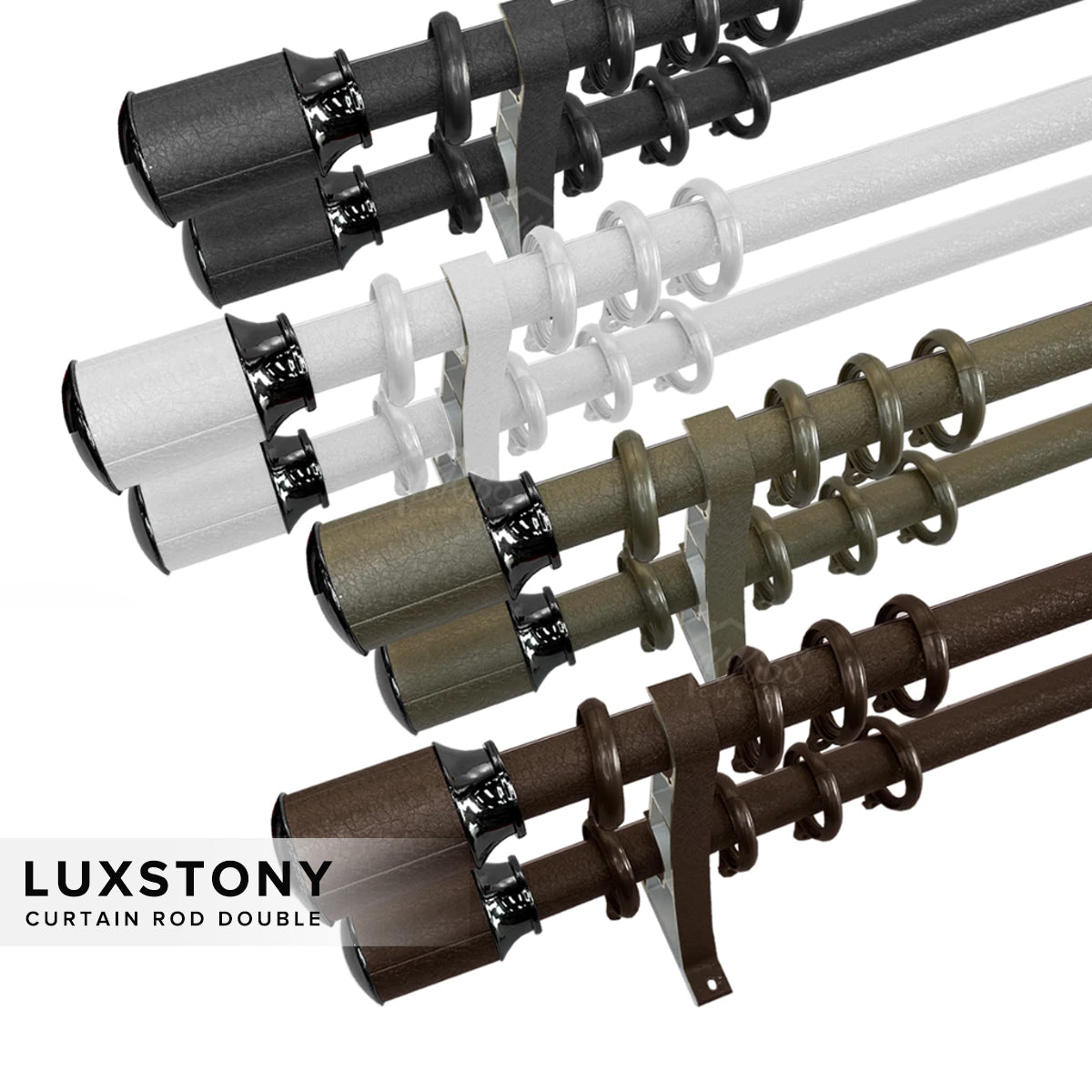 Luxstony 窗帘杆双杆全套