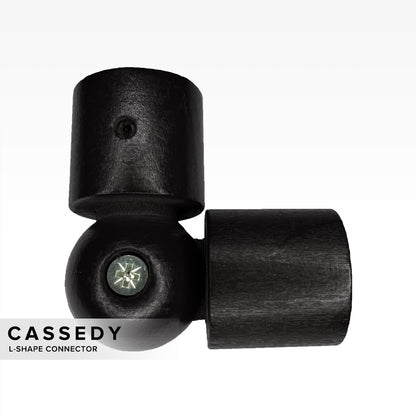 Cassedy Penyambung Rod Langsir Bentuk L Warna Hitam Ebony