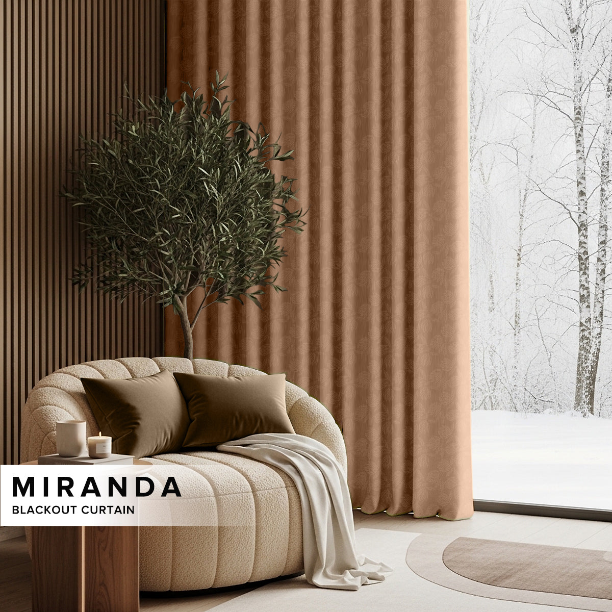 Miranda 90-98% Blackout Curtain Ready Made - Standard Width
