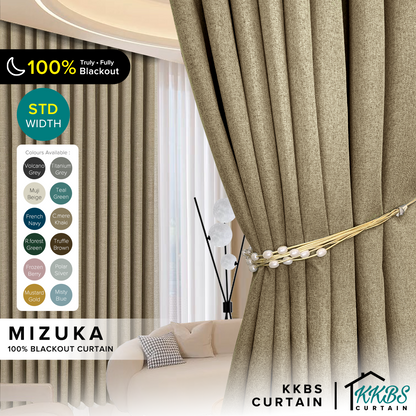 Mizuka 100% 遮光窗帘现成标准宽度