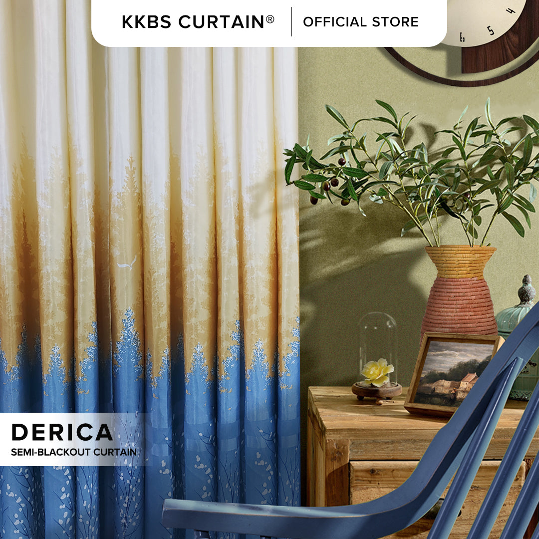 [BUY 1 FREE 1]  Derica Semi Blackout Curtain Ready Made
