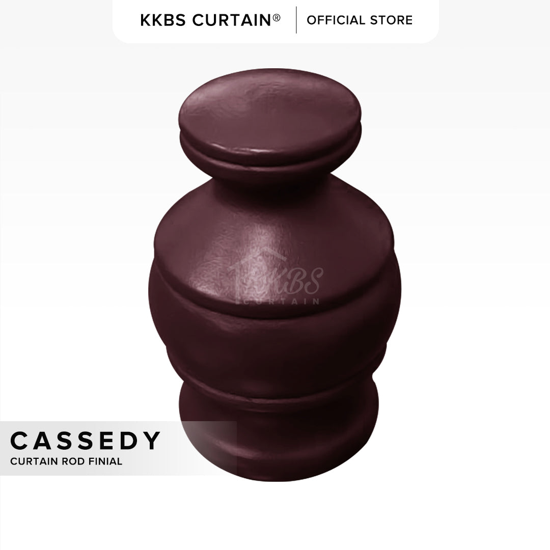 Cassedy Penutup Batang Langsir Berkayu Warna Merlot Gelap