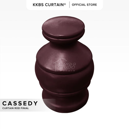 Cassedy Penutup Batang Langsir Berkayu Warna Merlot Gelap
