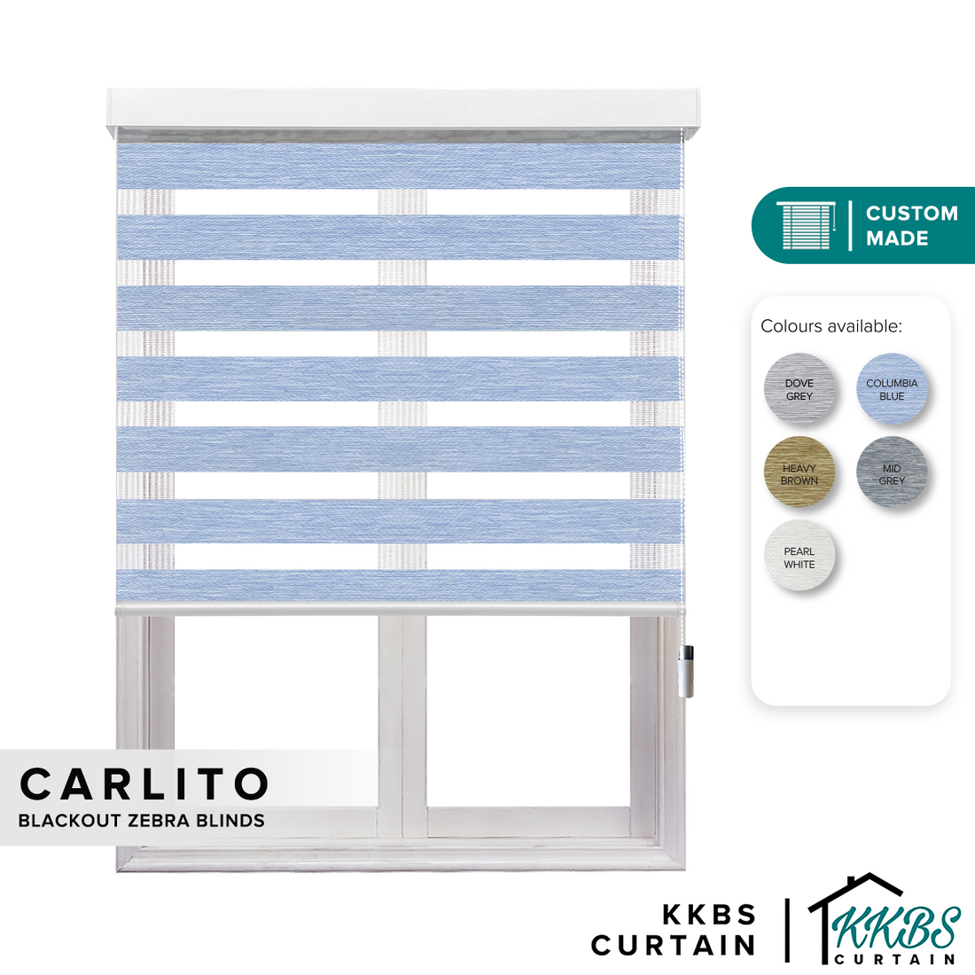 Carlito Blackout Zebra Blinds Dibuat Tersuai 