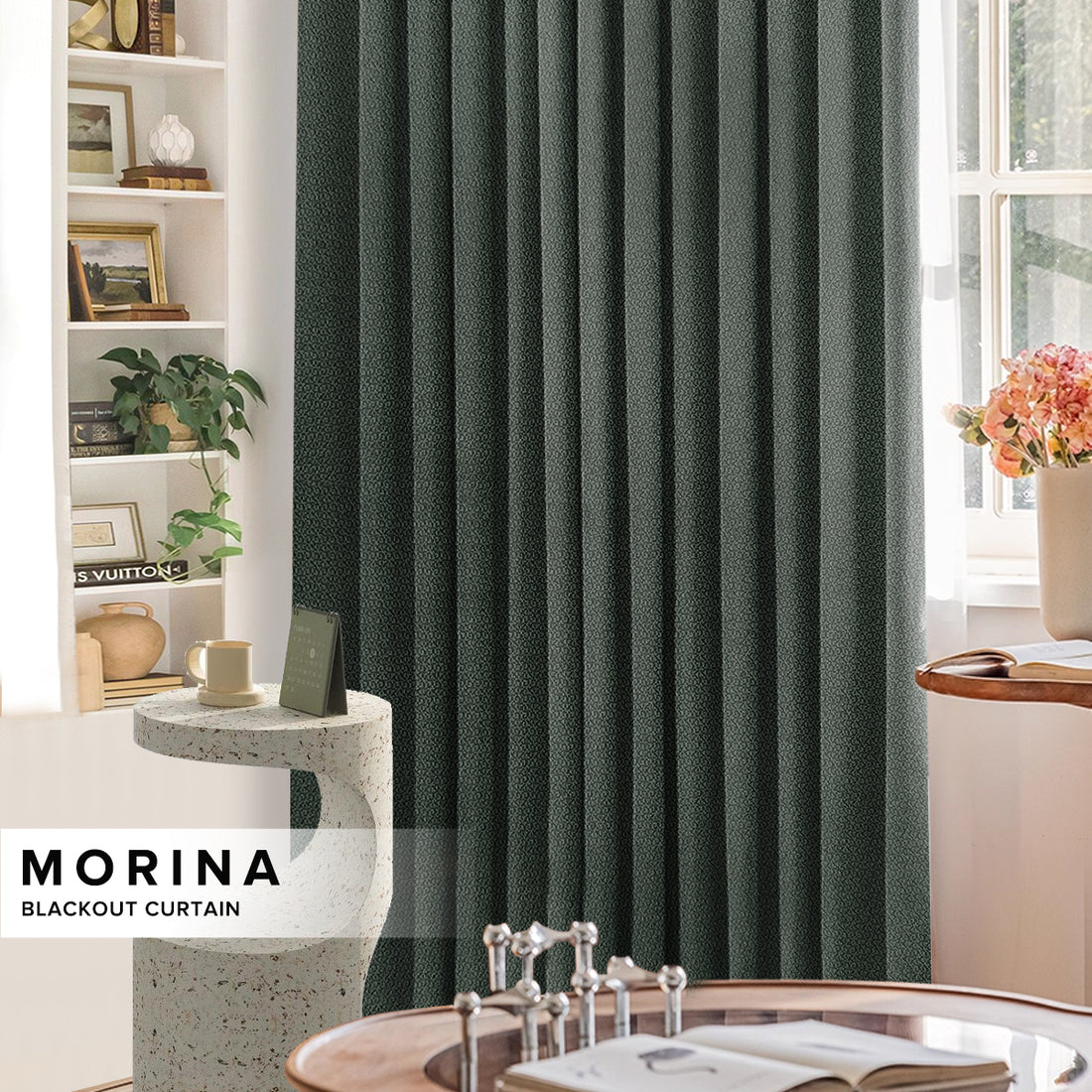 Morina 85-95% Tirai Blackout Sedia Dibuat Lebar Standard 