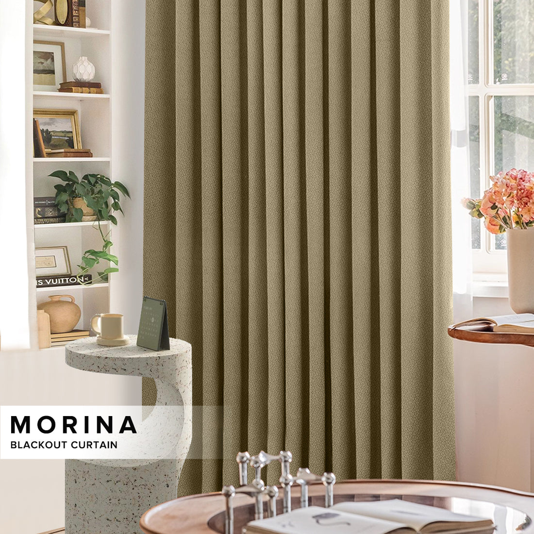 Morina 85-95% Tirai Blackout Sedia Dibuat Lebar Tambahan 