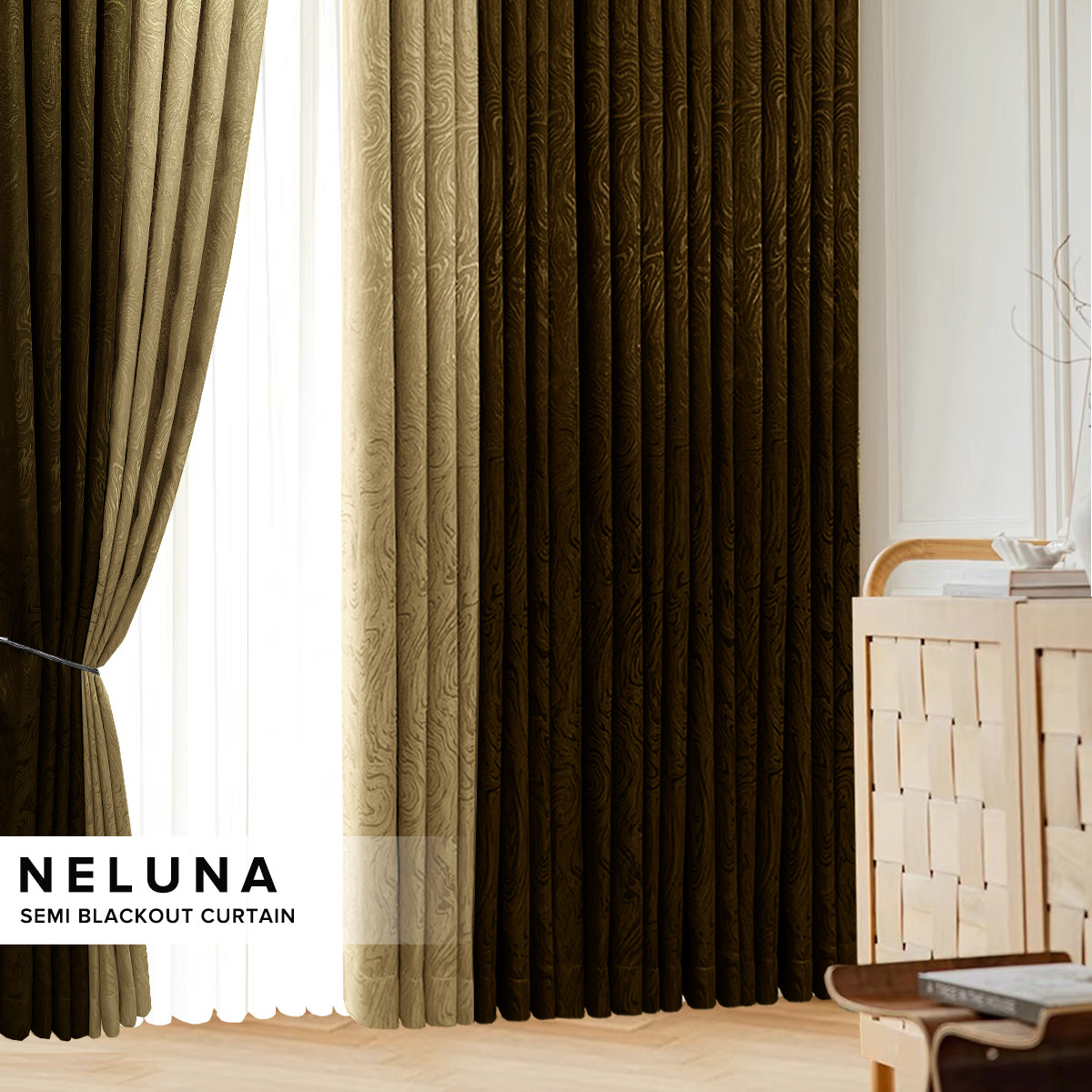 Neluna Langsir Semi Blackout Lebar Standard