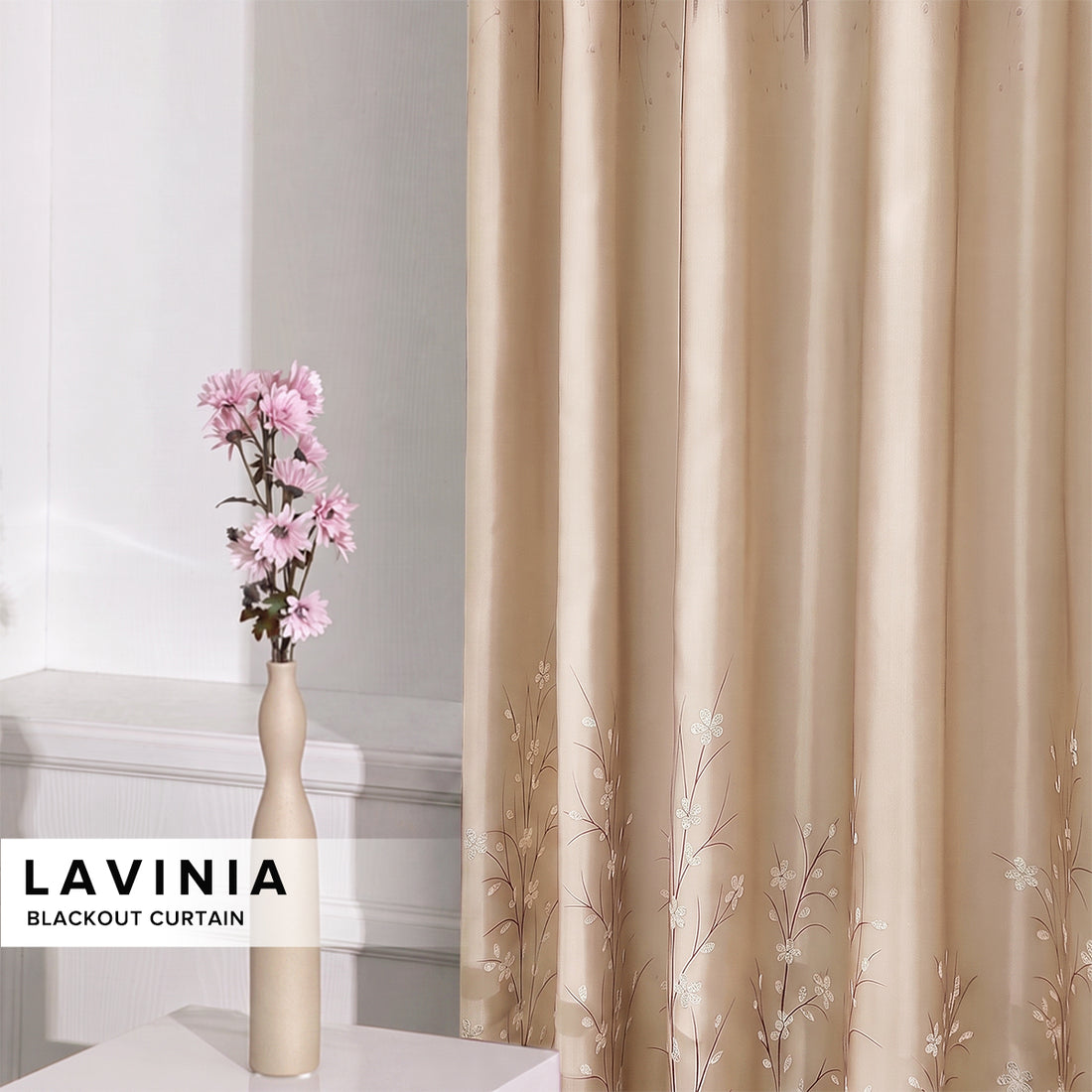 [BUY 1 FREE 1]  Lavinia Semi Blackout Curtain Ready Made