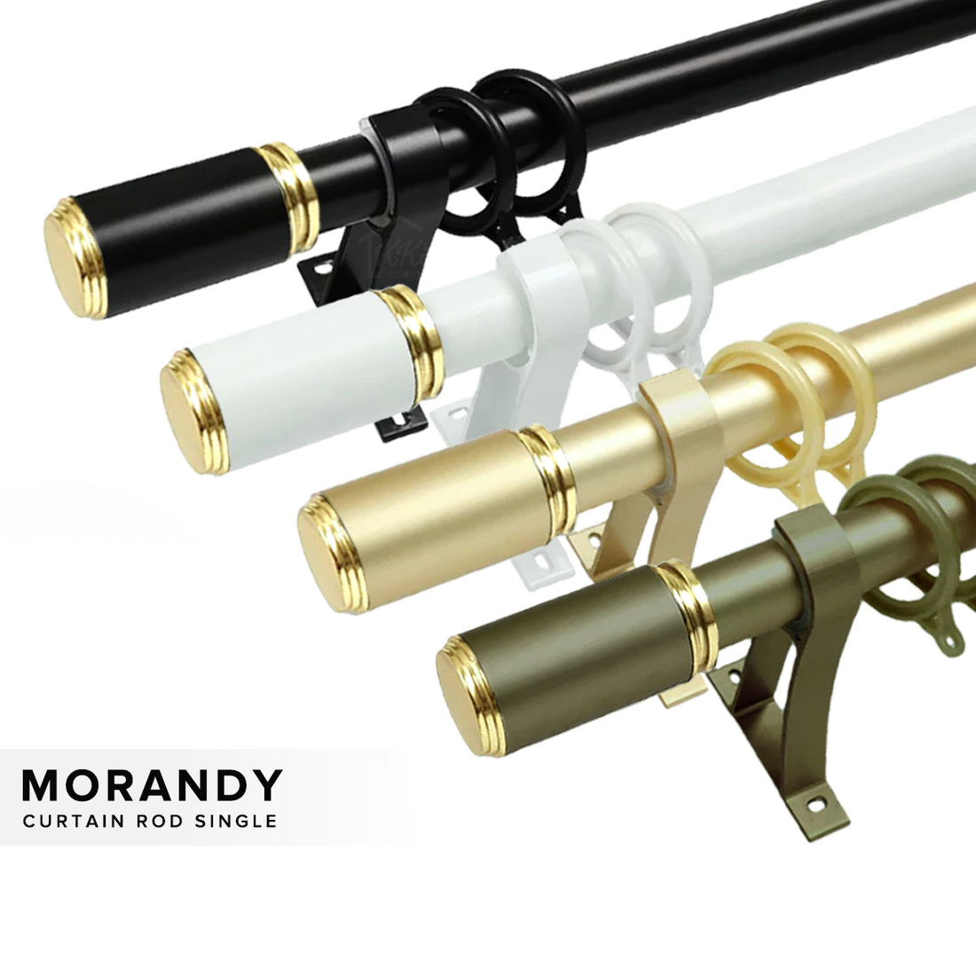 Morandy 窗帘杆单杆全套