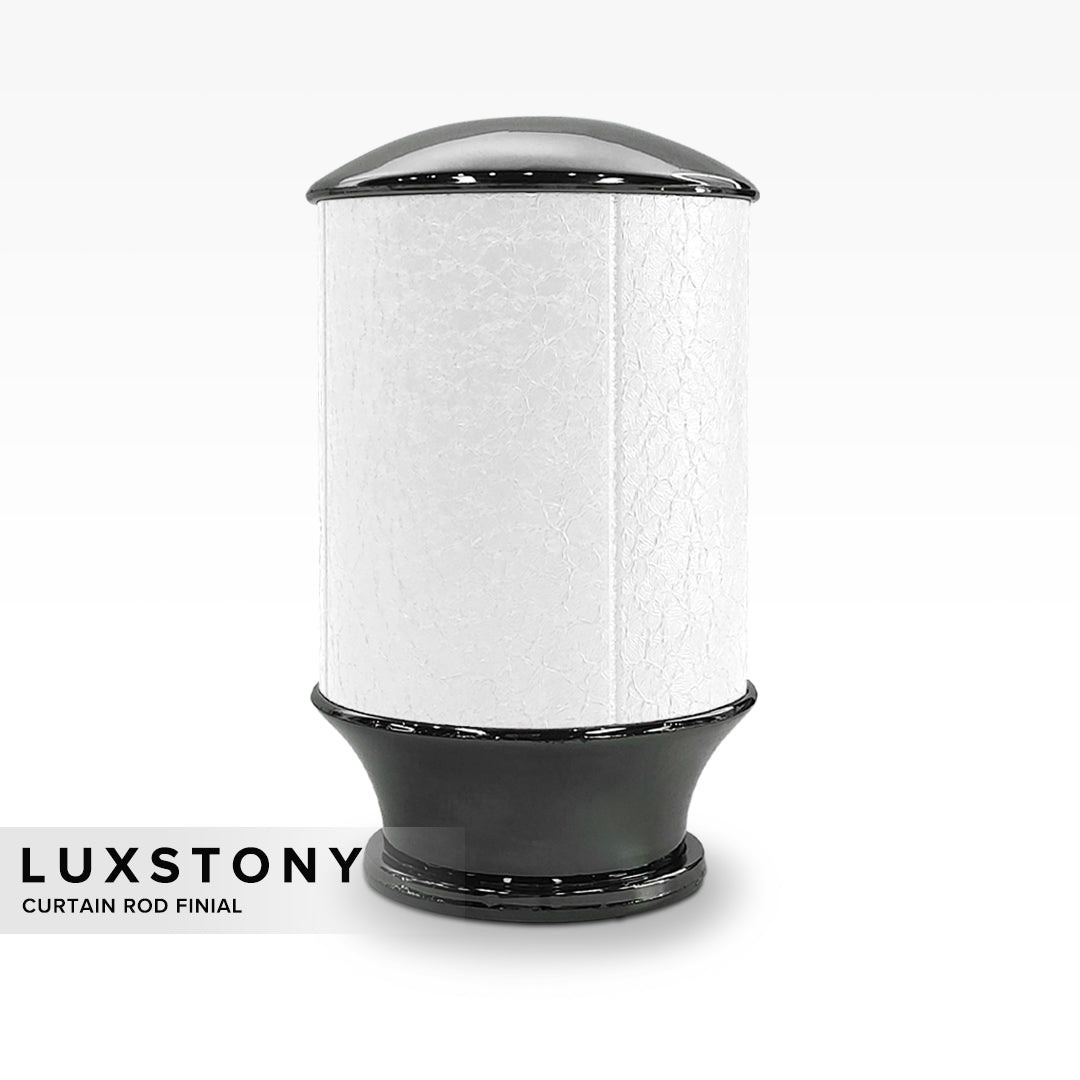 Luxstony Curtain Rod Finial / End Cap Porcelain White