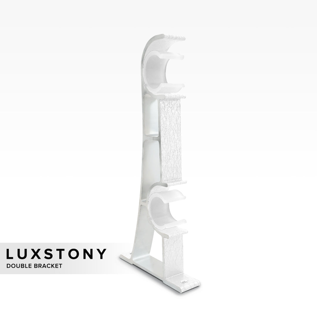 Luxstony Curtain Rod Double Bracket Porcelain White
