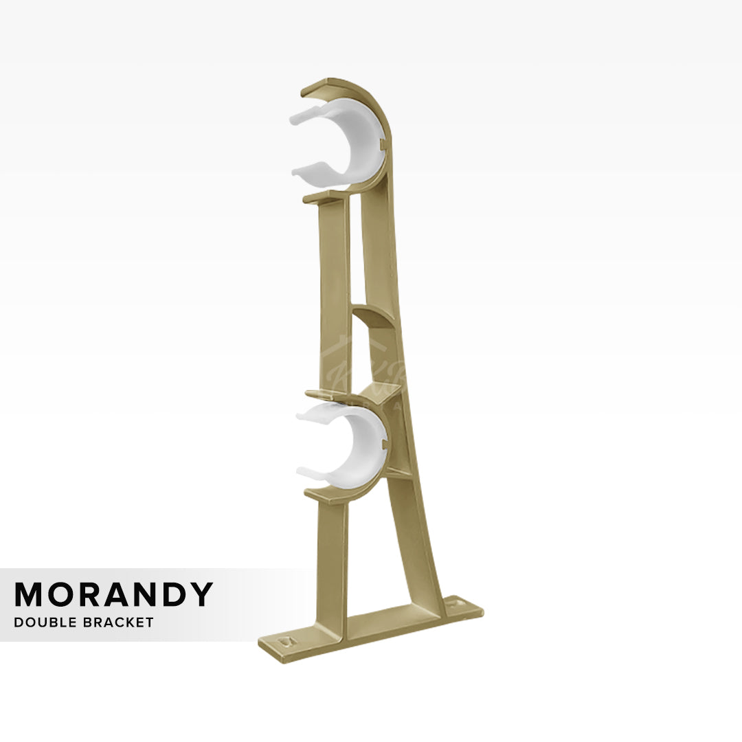 Morandy Curtain Rod Double Bracket - Matte Light Gold