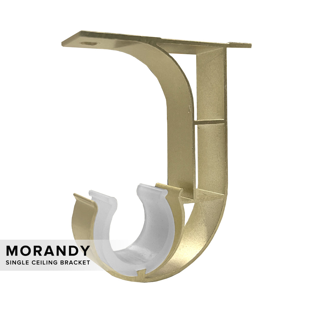 Morandy Curtain Rod Single Ceiling Bracket Matte Light Gold