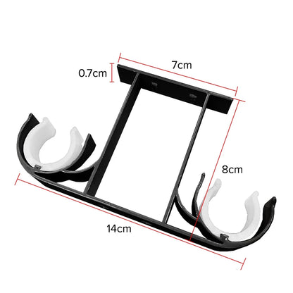 Morandy Curtain Rod Double Ceiling Bracket - Obsidian Black